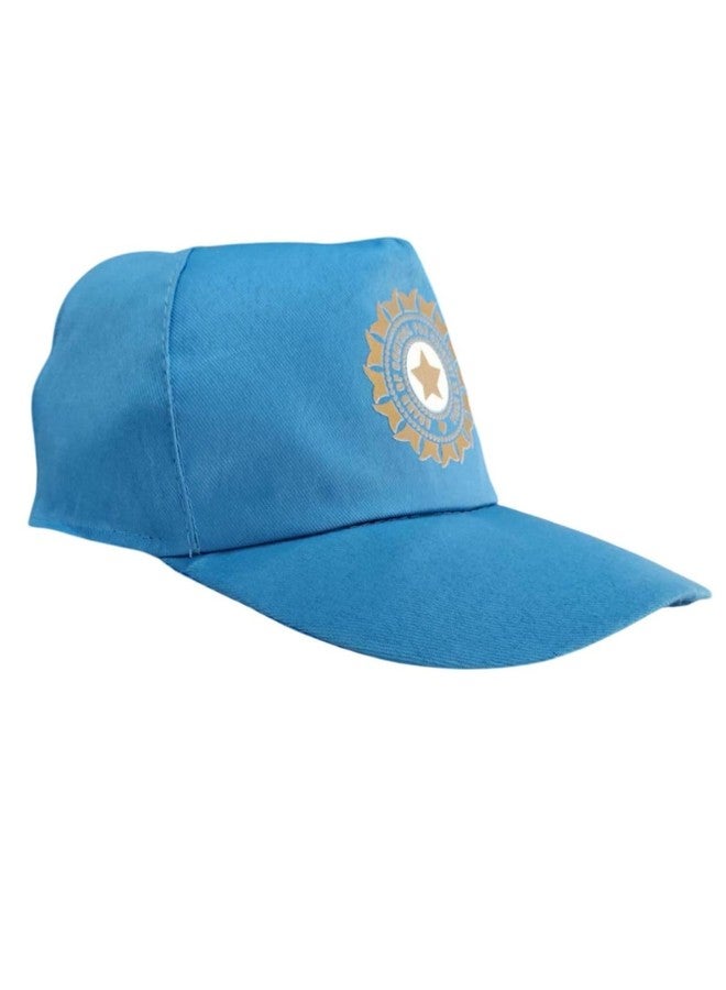 BookMyCostume Blue Cricket Cap for Kids & Adults - Sports Cap with Velcro Strap & Embroidered Cricket-Inspired Logo - Image 1